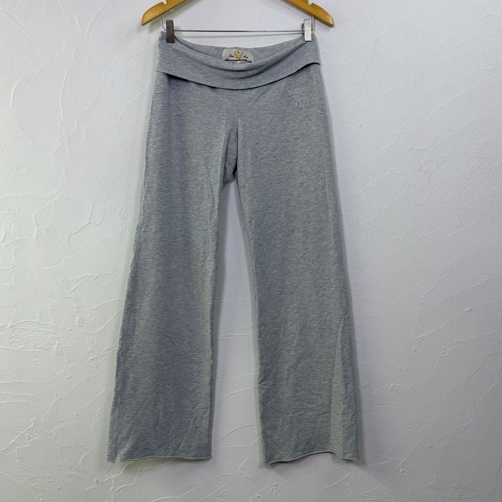 Abercrombie & Fitch Pants Women Small Gray Foldover Flare Y2K Lounge